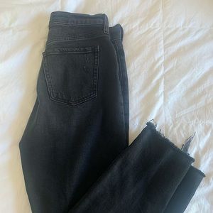 Old Navy Sky Hi Gray Raw Hem Jeans Sz 6